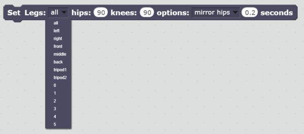 Set Legs leg options