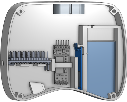Layout of Electronic Boards. Left to right: Arduino Nano, HC05 Bluetooth Module, and SD Card reader. (wires are left out of diagram for clarity)