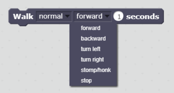 Walk direction options